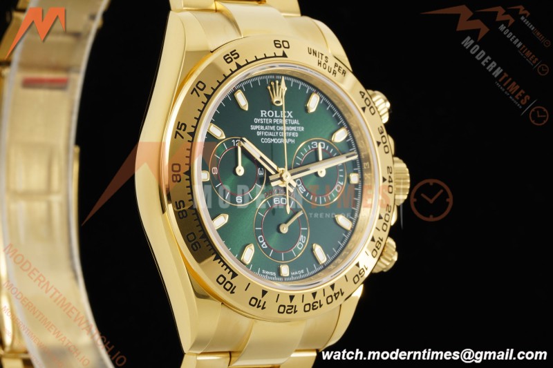 Rolex - Daytona 116508 40mm Tungsten Gain Weight YG/YG Green Dial 3CF V2 SH4130 | 롤렉스 - 데이토나 116508 40mm 텅스텐 게인 웨이트 YG/YG 그린 다이얼 3CF V2 SH4130