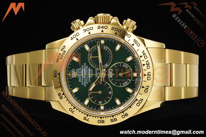 Rolex - Daytona 116508 40mm Tungsten Gain Weight YG/YG Green Dial 3CF V2 SH4130 | 롤렉스 - 데이토나 116508 40mm 텅스텐 게인 웨이트 YG/YG 그린 다이얼 3CF V2 SH4130