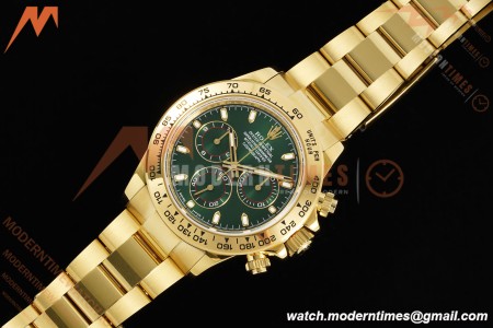 Rolex - Daytona 116508 40mm Tungsten Gain Weight YG/YG Green Dial 3CF V2 SH4130