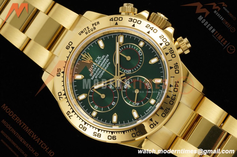 Rolex - Daytona 116508 40mm Tungsten Gain Weight YG/YG Green Dial 3CF V2 SH4130 | 롤렉스 - 데이토나 116508 40mm 텅스텐 게인 웨이트 YG/YG 그린 다이얼 3CF V2 SH4130