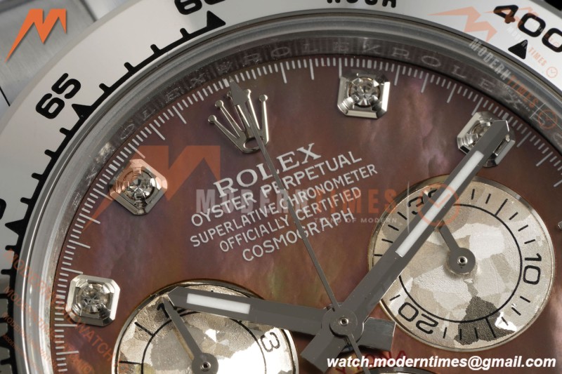 Rolex - Daytona 116509 40mm Tungsten Gain Weight WG/WG Mother of Pearl Diamond Dial 3CF V2 SH4130