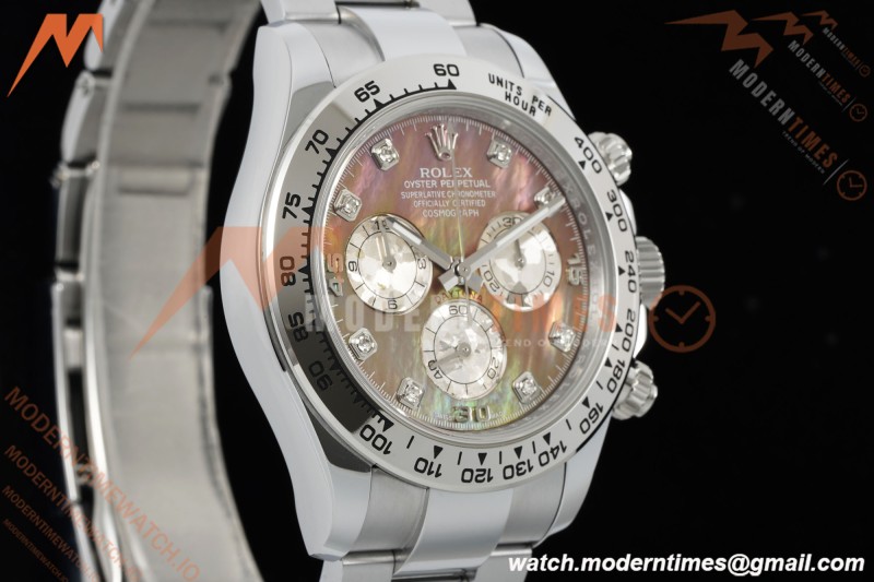 Rolex - Daytona 116509 40mm Tungsten Gain Weight WG/WG Mother of Pearl Diamond Dial 3CF V2 SH4130
