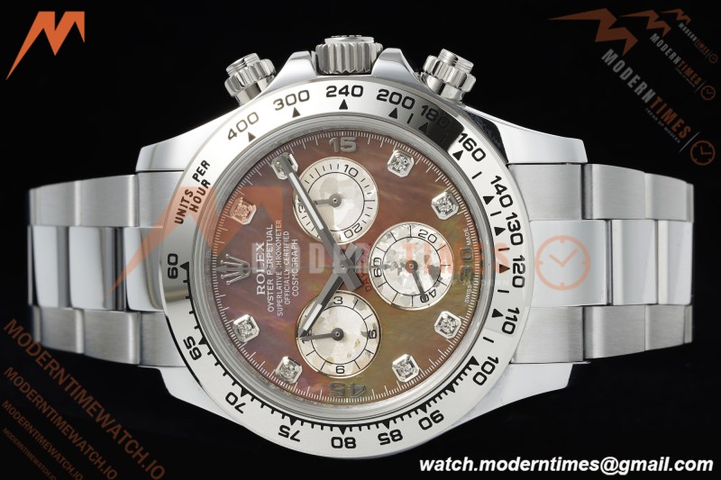 Rolex - Daytona 116509 40mm Tungsten Gain Weight WG/WG Mother of Pearl Diamond Dial 3CF V2 SH4130