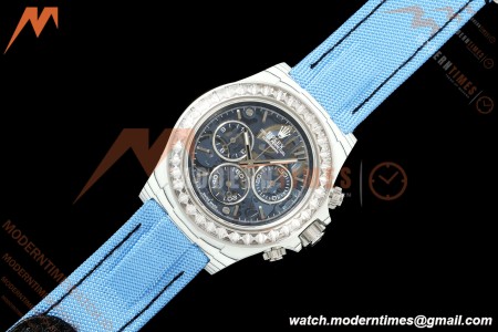 Rolex - Daytona ZIF Remould 40mm White Carbon Nylon Strap Blue Skeleton GETF DD4802