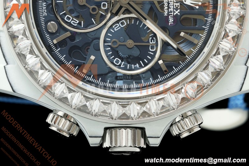 Rolex - Daytona ZIF Remould 40mm White Carbon Nylon Strap Blue Skeleton GETF DD4802