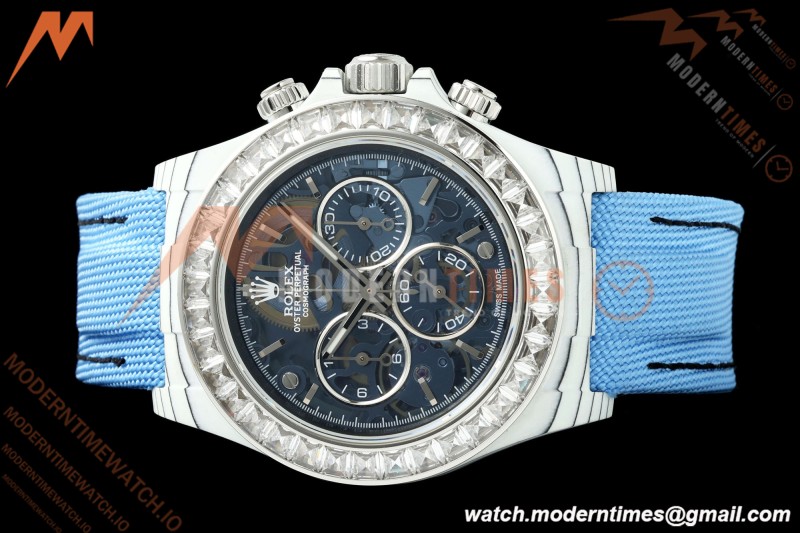 Rolex - Daytona ZIF Remould 40mm White Carbon Nylon Strap Blue Skeleton GETF DD4802