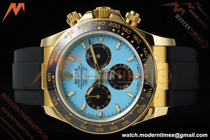 Rolex - Daytona 126518LN 40mm Gain Weight CER/YG/RU Blu/Blk Turquoise Dial QF V10 SH4131