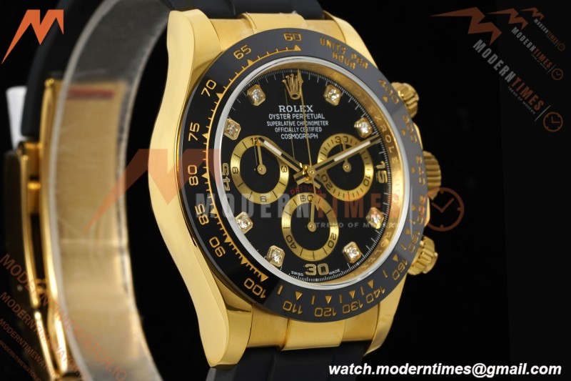 Rolex - Daytona 116518LN 40mm Gain Weight CER/YG/RU Blk/Gold/Dia QF V11 SH4130
