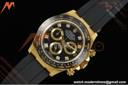 Rolex - Daytona 116518LN 40mm Gain Weight CER/YG/RU Blk/Gold/Dia QF V11 SH4130