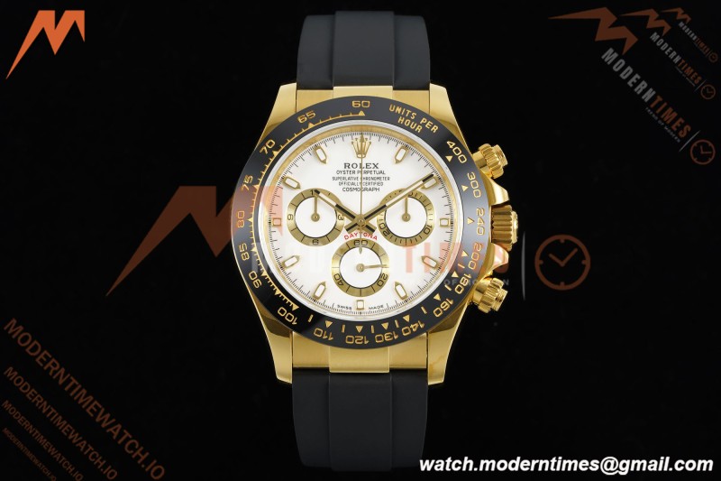 Rolex - Daytona 116518LN 40mm Gain Weight CER/YG/RU Wht/Stk QF V11 SH4130