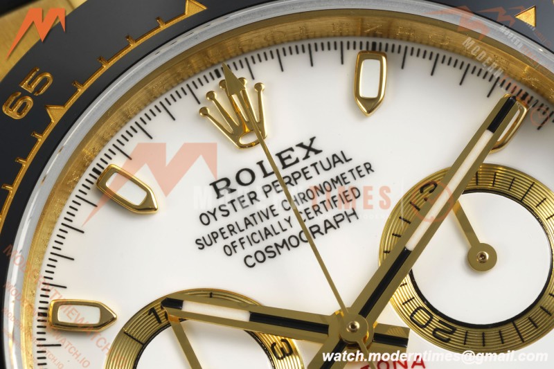 Rolex - Daytona 116518LN 40mm Gain Weight CER/YG/RU Wht/Stk QF V11 SH4130