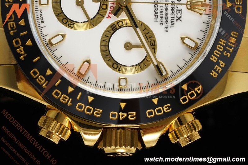 Rolex - Daytona 116518LN 40mm Gain Weight CER/YG/RU Wht/Stk QF V11 SH4130