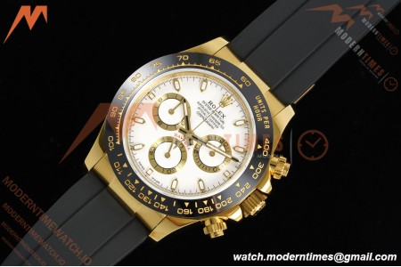 Rolex - Daytona 116518LN 40mm Gain Weight CER/YG/RU Wht/Stk QF V11 SH4130