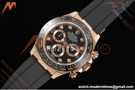 Rolex - Daytona 116515LN 40mm Tungsten Gain Weight RG/RU Blk/Dia QF V11 SH4130