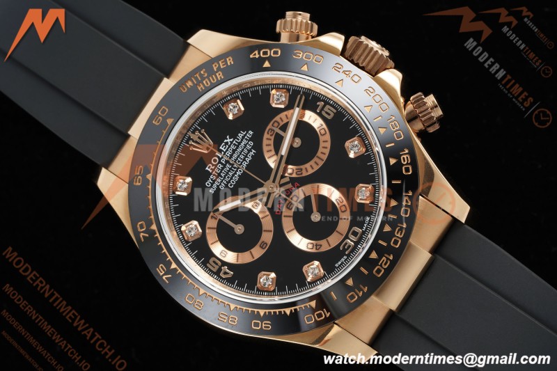 Rolex - Daytona 116515LN 40mm Tungsten Gain Weight RG/RU Blk/Dia QF V11 SH4130