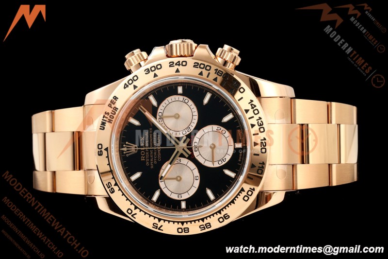 Rolex - Daytona 126505 40mm Gain Weight RG/RG Blk/Silv/Stk VSF V3 DD4131
