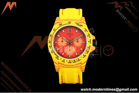 Rolex - Daytona DiW Volcano 40mm Yellow Carbon Fiber FC/NY Red Dial DIWF DD4801