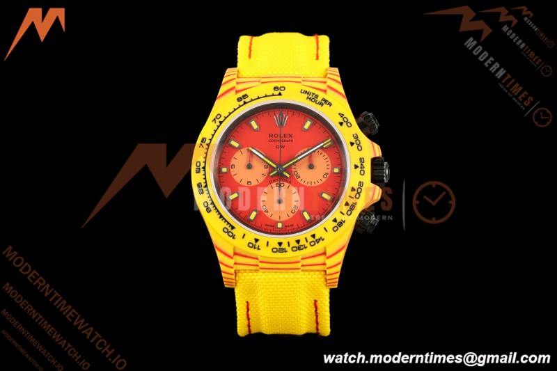 Rolex - Daytona DiW Volcano 40mm Yellow Carbon Fiber FC/NY Red Dial DIWF DD4801