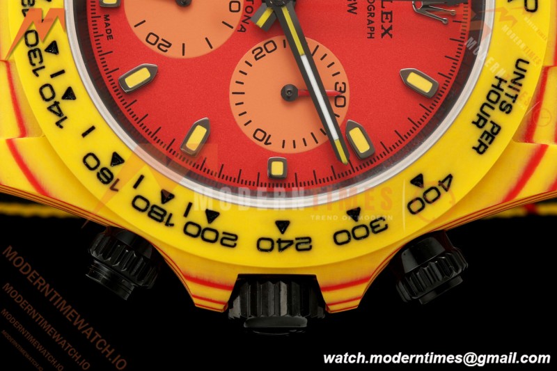 Rolex - Daytona DiW Volcano 40mm Yellow Carbon Fiber FC/NY Red Dial DIWF DD4801