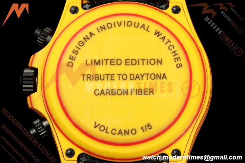 Rolex - Daytona DiW Volcano 40mm Yellow Carbon Fiber FC/NY Red Dial DIWF DD4801