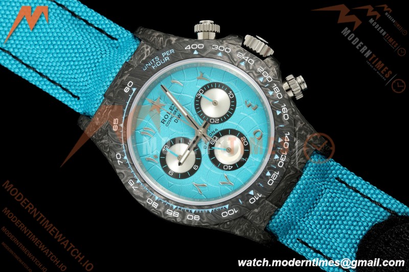 Rolex - Daytona 40mm DiW Ramadan CL Black Carbon Fiber FC/NY Blue Arabic Dial DIWF DD4801 | 롤렉스 - 데이토나 40mm DiW 라마단 CL 블랙 카본 파이버 FC/NY 블루 아라비아 다이얼 DIWF DD4801