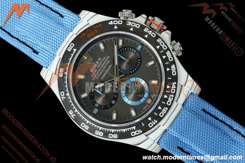 Rolex - Daytona 40mm DiW Racing Blue White Carbon Fiber FC/NY Black Dial N6F SA4130 | 롤렉스 - 데이토나 40mm DiW 레이싱 블루 화이트 카본 파이버 FC/NY 블랙 다이얼 N6F SA4130