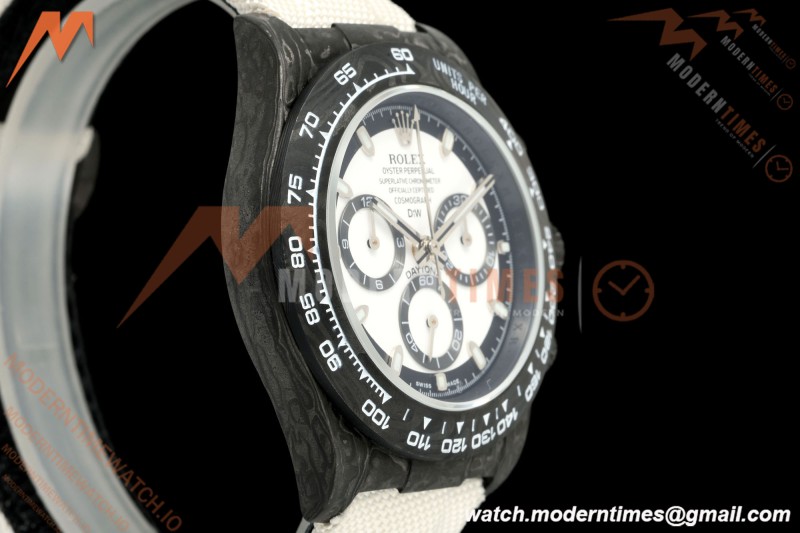 Rolex - Daytona 40mm DiW Cream V2 Black Carbon Fiber FC/NY White Dial N6F SA4130 | 롤렉스 - 데이토나 40mm DiW 크림 V2 블랙 카본 파이버 FC/NY 화이트 다이얼 N6F SA4130