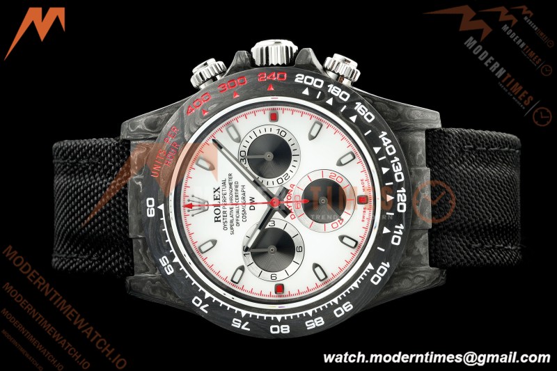 Rolex - Daytona 40mm DiW Speedster White Black Carbon Fiber FC/NY White Dial N6F SA4130 | 롤렉스 - 데이토나 40mm DiW 스피드스터 화이트 블랙 카본 파이버 FC/NY 화이트 다이얼 N6F SA4130