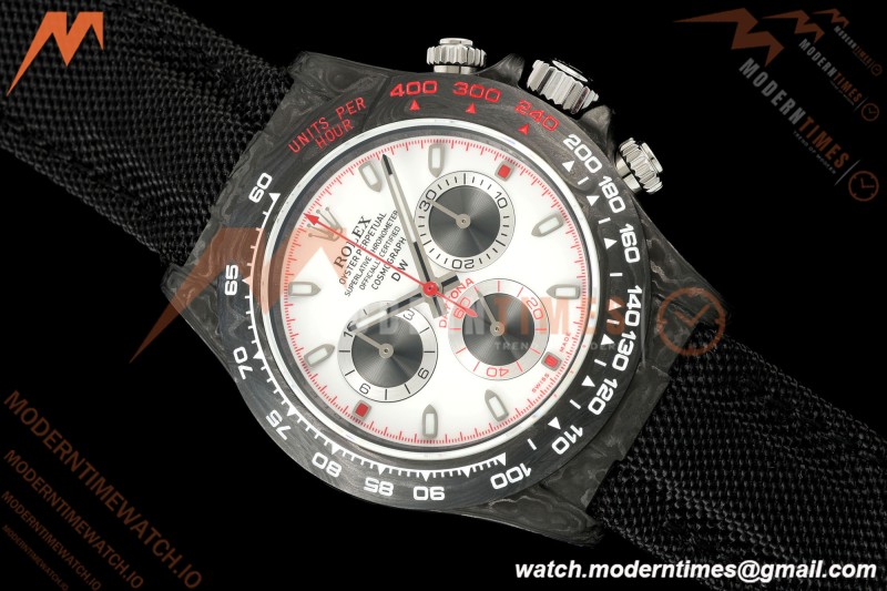 Rolex - Daytona 40mm DiW Speedster White Black Carbon Fiber FC/NY White Dial N6F SA4130 | 롤렉스 - 데이토나 40mm DiW 스피드스터 화이트 블랙 카본 파이버 FC/NY 화이트 다이얼 N6F SA4130