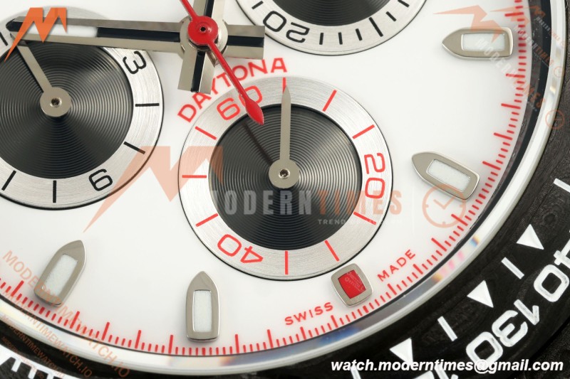 Rolex - Daytona 40mm DiW Speedster White Black Carbon Fiber FC/NY White Dial N6F SA4130 | 롤렉스 - 데이토나 40mm DiW 스피드스터 화이트 블랙 카본 파이버 FC/NY 화이트 다이얼 N6F SA4130