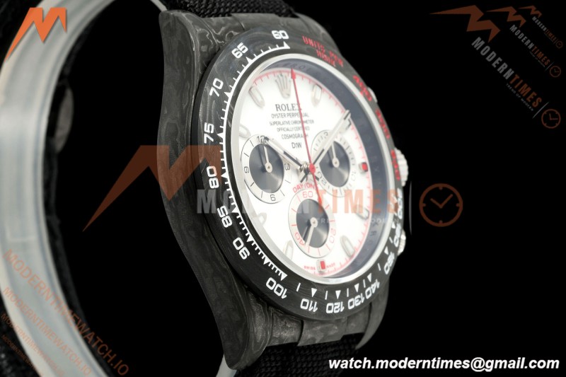 Rolex - Daytona 40mm DiW Speedster White Black Carbon Fiber FC/NY White Dial N6F SA4130 | 롤렉스 - 데이토나 40mm DiW 스피드스터 화이트 블랙 카본 파이버 FC/NY 화이트 다이얼 N6F SA4130