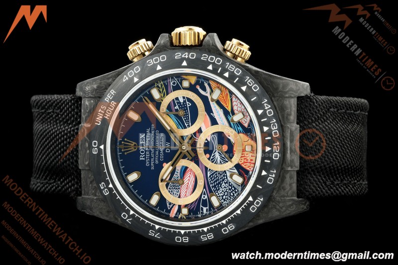 Rolex - Daytona 40mm DiW Blue Fish Black Carbon Fiber FC/NY Black Dial Sonic SA4130