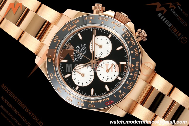 Rolex - Daytona 126525LN Le Mans 40mm 904L Gain Weight RG/RG Blk/Wht/Stk QF V9 SH4132