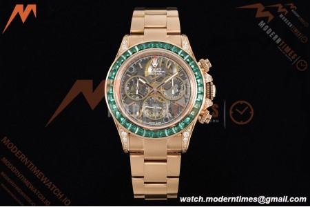 Rolex - Daytona Artisans De Genève “Poetry of Lights” RG/RG Emeralds Skeleton Dial ADGF SA4130