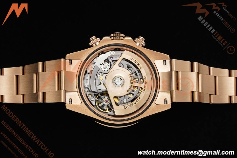 Rolex - Daytona Artisans De Genève “Poetry of Lights” RG/RG Emeralds Skeleton Dial ADGF SA4130 | 롤렉스 - 데이토나 아르티장 드 제네브 "빛의 시" RG/RG 에메랄드 스켈레톤 다이얼 ADGF SA4130