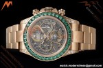 Rolex - Daytona Artisans De Genève “Poetry of Lights” RG/RG Emeralds Skeleton Dial ADGF SA4130 | 롤렉스 - 데이토나 아르티장 드 제네브 "빛의 시" RG/RG 에메랄드 스켈레톤 다이얼 ADGF SA4130