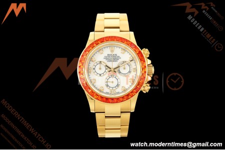Rolex - Daytona 116578SACO 40mm YG/YG Wht/Mop/Dia Orange Crystal Sonic SA4130