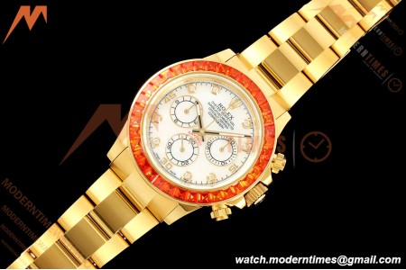 Rolex - Daytona 116578SACO 40mm YG/YG Wht/Mop/Dia Orange Crystal Sonic SA4130