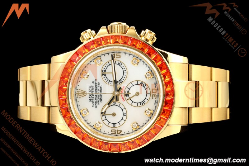 Rolex - Daytona 116578SACO 40mm YG/YG Wht/Mop/Dia Orange Crystal Sonic SA4130