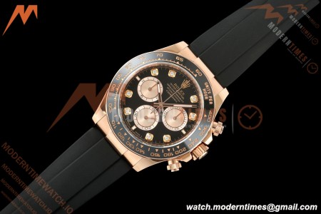Rolex - Daytona 126515LN 40mm 904L Ceramic RG/RU Black/Dia ARF DD4131