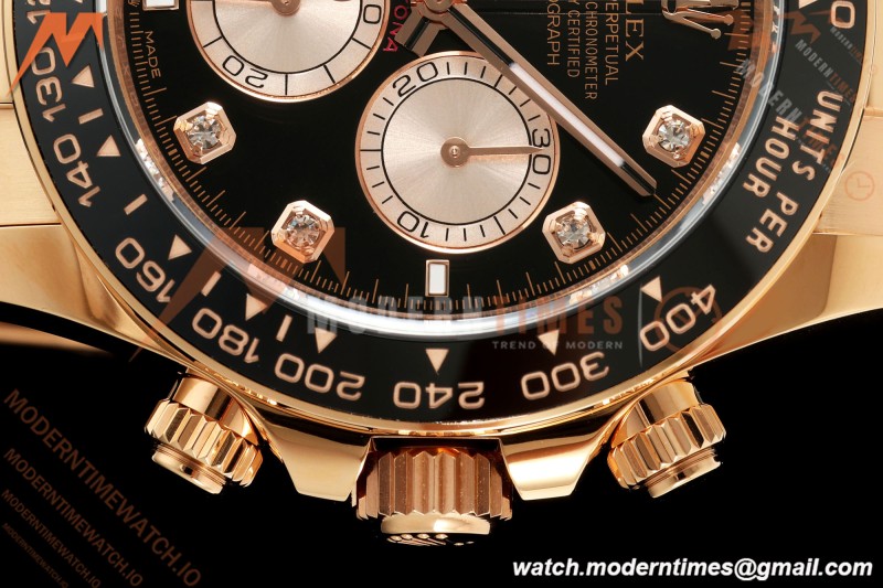 Rolex - Daytona 126515LN 40mm Gain Weight 904L Ceramic RG/RU Blk/Gold/Dia THBF SH4131