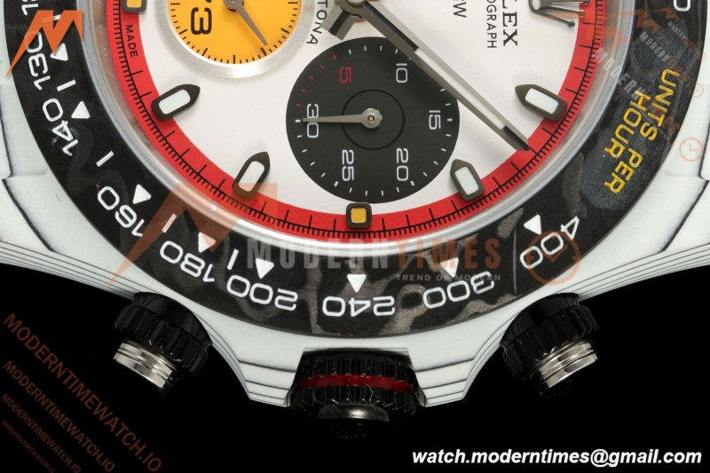 Rolex - Daytona 40mm DiW Ferrari Edition RT White Carbon Fiber FC/NY Red/Blk/Yelw White Dial DIWF DD4801