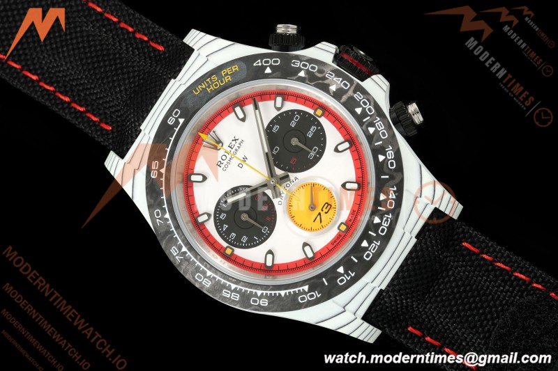 Rolex - Daytona 40mm DiW Ferrari Edition RT White Carbon Fiber FC/NY Red/Blk/Yelw White Dial DIWF DD4801