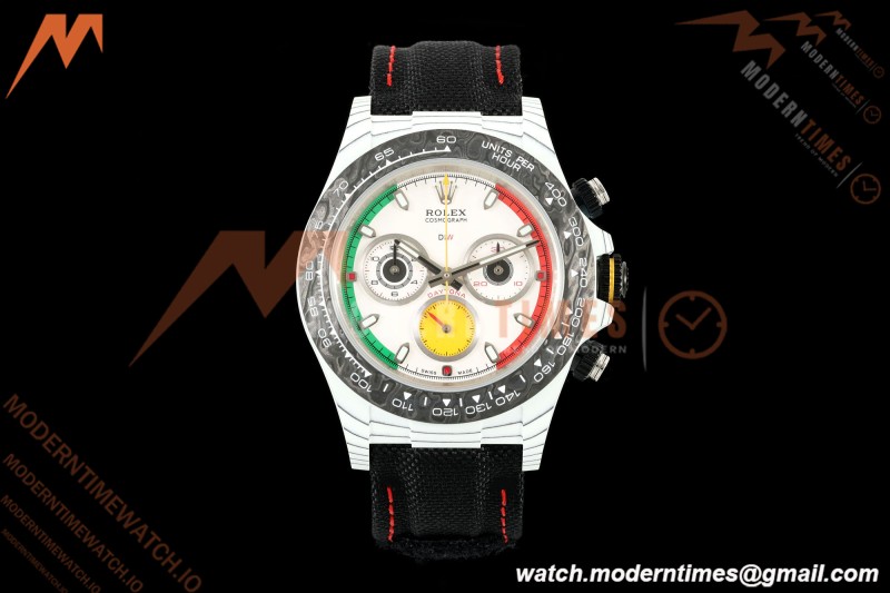 Rolex - Daytona 40mm DiW Ferrari Edition White Carbon Fiber FC/NY Red/Grn/Yelw White Dial DIWF DD4801 | 롤렉스 - 데이토나 40mm DiW 페라리 에디션 화이트 카본 파이버 FC/NY 레드/그린/옐로우 화이트 다이얼 DIWF DD4801