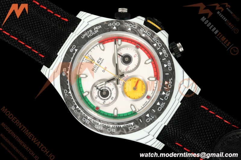 Rolex - Daytona 40mm DiW Ferrari Edition White Carbon Fiber FC/NY Red/Grn/Yelw White Dial DIWF DD4801 | 롤렉스 - 데이토나 40mm DiW 페라리 에디션 화이트 카본 파이버 FC/NY 레드/그린/옐로우 화이트 다이얼 DIWF DD4801