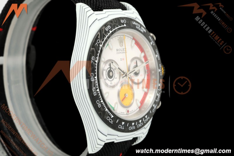 Rolex - Daytona 40mm DiW Ferrari Edition White Carbon Fiber FC/NY Red/Grn/Yelw White Dial DIWF DD4801 | 롤렉스 - 데이토나 40mm DiW 페라리 에디션 화이트 카본 파이버 FC/NY 레드/그린/옐로우 화이트 다이얼 DIWF DD4801
