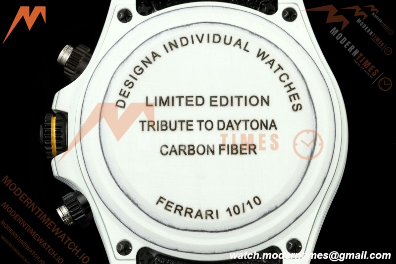 Rolex - Daytona 40mm DiW Ferrari Edition White Carbon Fiber FC/NY Red/Grn/Yelw White Dial DIWF DD4801 | 롤렉스 - 데이토나 40mm DiW 페라리 에디션 화이트 카본 파이버 FC/NY 레드/그린/옐로우 화이트 다이얼 DIWF DD4801