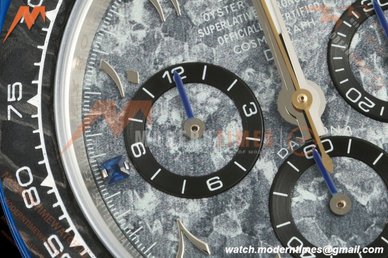 Rolex - Daytona 40mm DiW Liquid Titanium Dial Blue Carbon Fiber FC/NY Grey Arabic Dial DIWF DD4801 | 롤렉스 - 데이토나 40mm DiW 리퀴드 티타늄 다이얼 블루 카본 파이버 FC/NY 그레이 아라비아 다이얼 DIWF DD4801