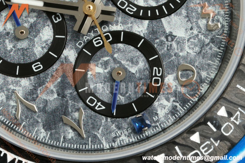 Rolex - Daytona 40mm DiW Liquid Titanium Dial Blue Carbon Fiber FC/NY Grey Arabic Dial DIWF DD4801 | 롤렉스 - 데이토나 40mm DiW 리퀴드 티타늄 다이얼 블루 카본 파이버 FC/NY 그레이 아라비아 다이얼 DIWF DD4801