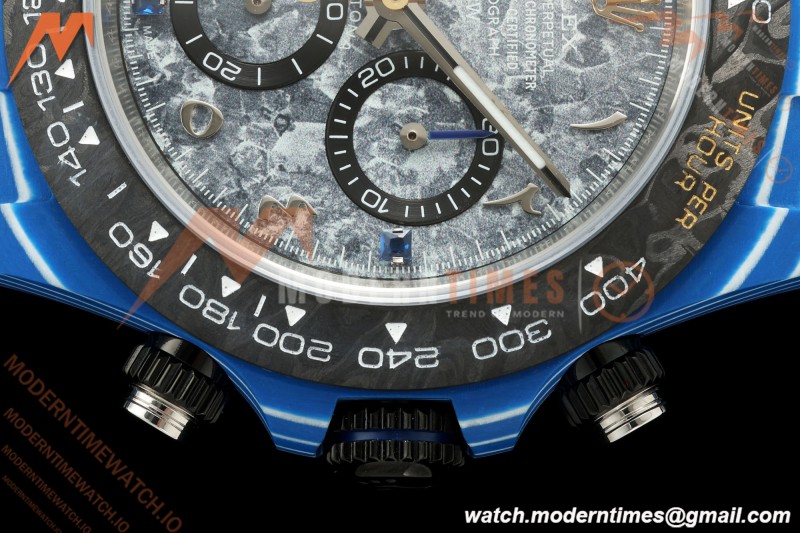 Rolex - Daytona 40mm DiW Liquid Titanium Dial Blue Carbon Fiber FC/NY Grey Arabic Dial DIWF DD4801 | 롤렉스 - 데이토나 40mm DiW 리퀴드 티타늄 다이얼 블루 카본 파이버 FC/NY 그레이 아라비아 다이얼 DIWF DD4801
